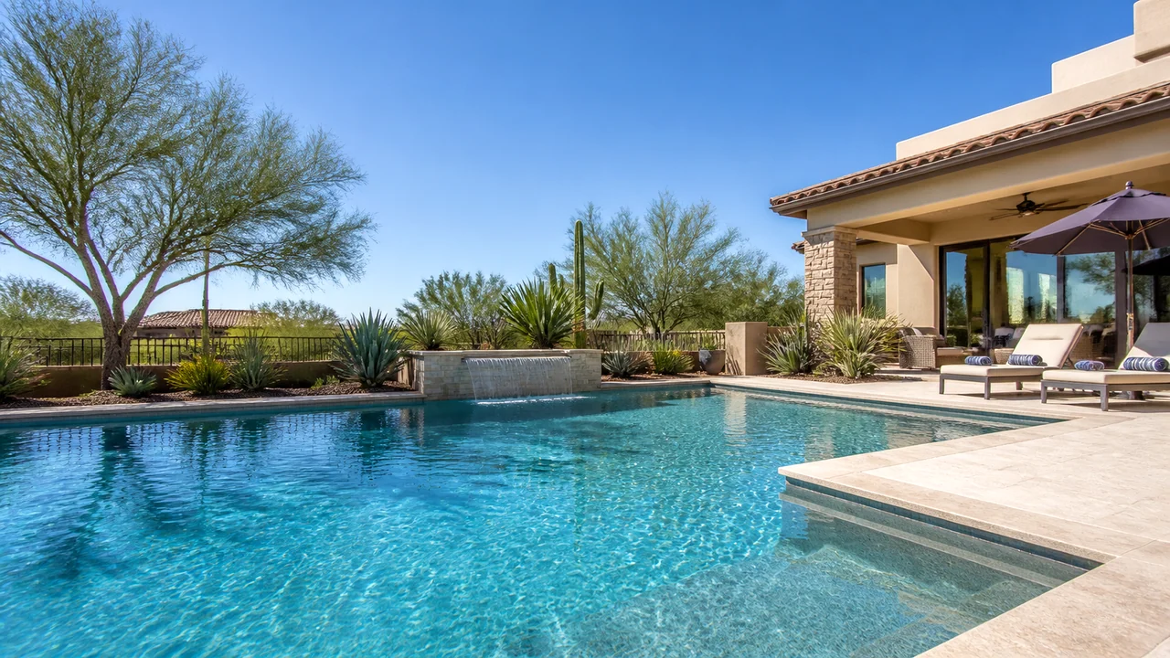 Bright, professionally maintained Arizona swimming pool